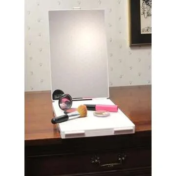Floxee Portable Tri-Fold Mirror Home/Travel (White) 3 Way Mirror Hair, Makeup Mirror, Back of Head, Coloring, Styling, Cutting, Gifts for Men/Women