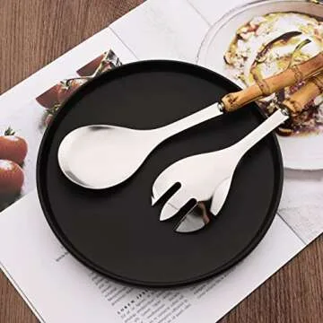Elegant Uniturcky Bamboo Serving Utensils Set for Dining Experience