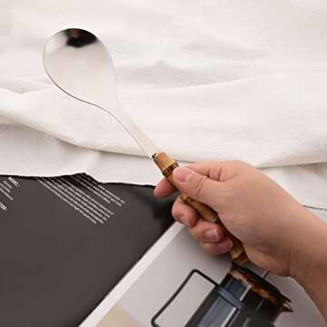 Elegant Uniturcky Bamboo Serving Utensils Set for Dining Experience