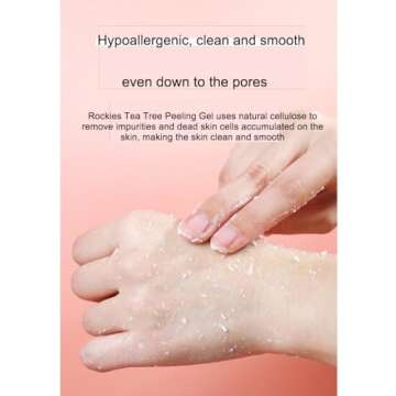 ROKKISS Tea Tree Peeling Gel (4.1fl oz) - Gentle Exfoliating Gel for Face & Body with Natural Cellulose, Remove Impurities for Smooth Skin, Korean Skin Care. Cica, Licorice & Aloe Vera Extracts.