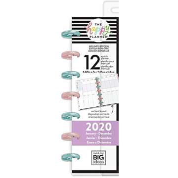 me & my BIG ideas The Happy Planner - Be Well Theme - January 2020 to December 2020 - Vertical Layout - Weekly & Monthly Disc-Bound Pages - Scrapbook - Mini Size