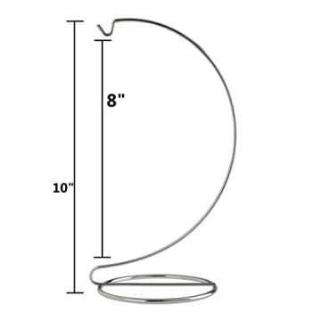 Creative Hobbies® 10 Inch Chrome Ornament Display Stands - Elegant Wire Hangers for Ornaments & Terrariums | Pack of 3