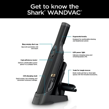 Shark WV201BK Cordless Hand Vac Lightweight Powerful Suction