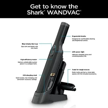 Shark WV201BK Cordless Hand Vac Lightweight Powerful Suction