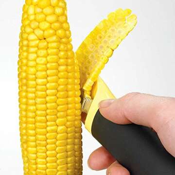 Good Grips Corn Peeler, Kitchen Corn Cob Remover with Safety Blade Cover