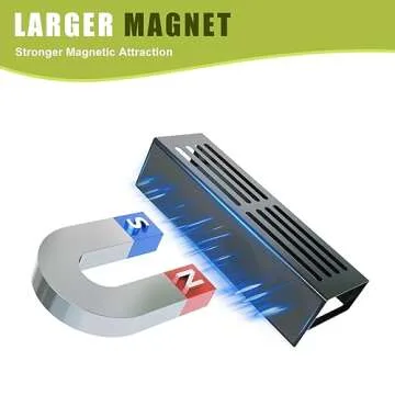 Hoenart 4 Pack Magnetic Spice Rack for Refrigerator, Moveable Magnetic Spice Organizer, Black Metal Strong Magnetic Shelf for Fridge and Microwave Oven, Space Saving for Kitchen