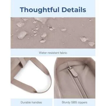 BAGSMART Tote Bag for Women, Foldable Tote Bag With Zipper Large Shoulder Bag Top Handle Handbag for Travel, Work