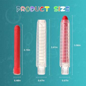 HNXAZG 12 Pcs Dustless Twistable Colored Chalk - 12 Colors Non Toxic Chalk for Blackboard Doodling, ...