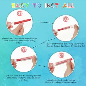 HNXAZG Twistable Dustless Chalk Set - 12 Colors Available