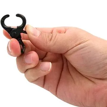 Metal .Black Lobster Clasps 0.6 Inches Internal Diameter D Swivel Trigger Clips Eye Hooks Pack of 6
