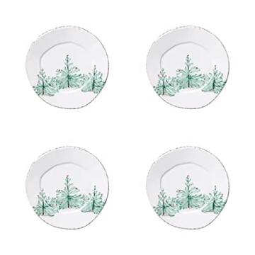 Vietri Lastra Holiday Collection Italian Dinnerware Sets (Salad Plates, Set of 4)