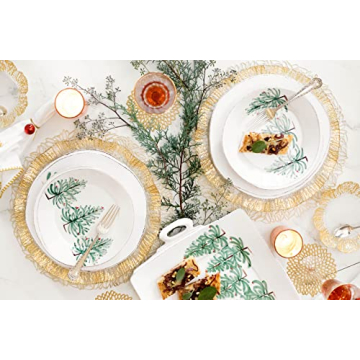 Vietri Lastra Holiday Collection Italian Dinnerware Sets (Salad Plates, Set of 4)