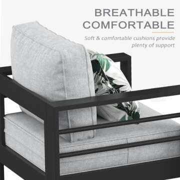 LayinSun Aluminum 4 Pieces Patio Furniture Set