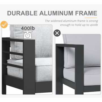 LayinSun Aluminum 4 Pieces Patio Furniture Set