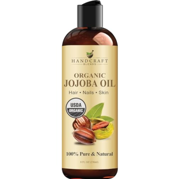 Handcraft Blends USDA Organic Jojoba Oil - Cold-Pressed 8 Fl Oz - 100% Pure and Natural - Premium Gr...