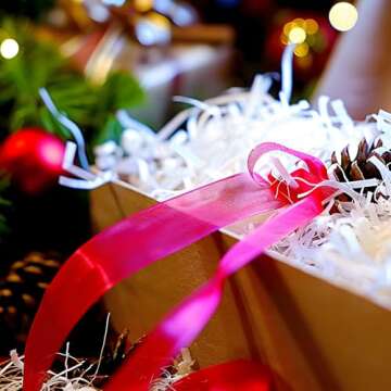 JINGUAN 1/2 LB White Crinkle Cut Paper Shred Filler, Shredded Paper for Gift Baskets, Crinkle Paper for Gift Packaging