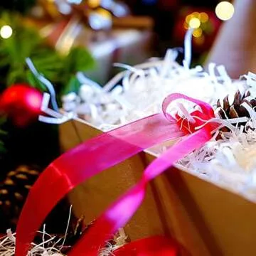 JINGUAN White Crinkle Cut Paper Shred Filler for Gifts