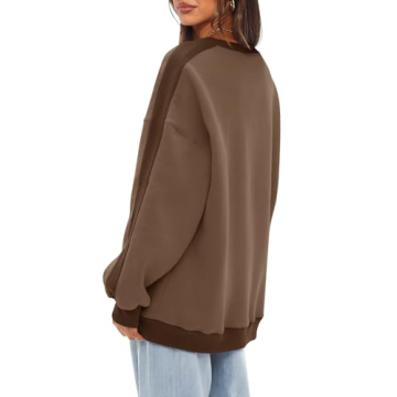 Beaully Casual Color Block Oversized Fleece Sweatshirts