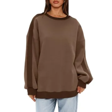 Beaully Casual Color Block Oversized Fleece Sweatshirts