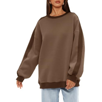 Beaully Casual Color Block Oversized Fleece Sweatshirts