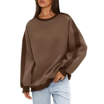 Beaully Casual Color Block Oversized Fleece Sweatshirts