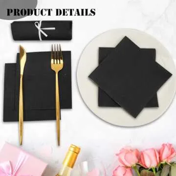 50 Pack Beverage Napkins - Disposable & Eco-friendly