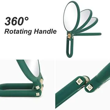 Portable 30x Magnifying Handheld Mirror for Makeup