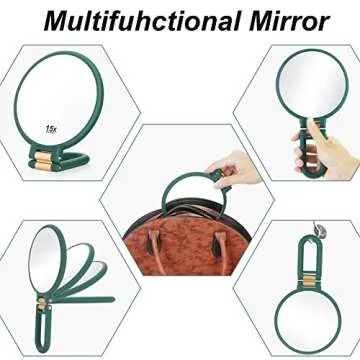 Portable 30x Magnifying Handheld Mirror for Makeup