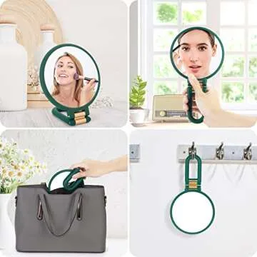 Portable 30x Magnifying Handheld Mirror for Makeup