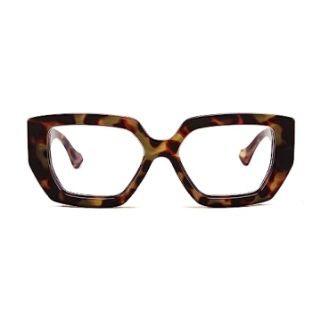 FEISEDY Oversized Square Frame Blue Light Glasses - Stylish & Comfortable