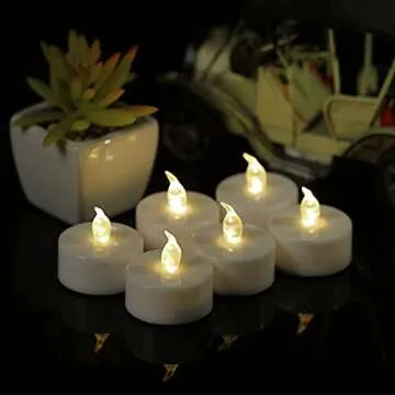 Boakboary Tea Lights Flameless Battery Operated Candles-LED Flickering Votive Candle Long Lasting 20...