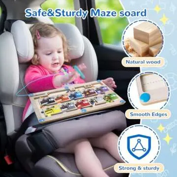 Magnetic Color and Number Maze - Montessori Toys for Boys & Girls Age 3 4 5 6 Years Old , Wooden Matching Learning Counting Puzzle Activity Busy Board, Gifts for Preschool Toddlers Sensory Activities