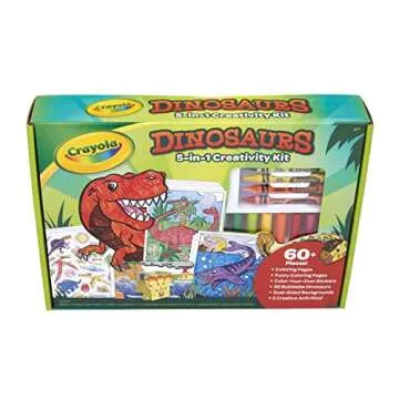 Crayola Dinosaur 5-in-1 Art Kit for Kids, Dinosaur Toys, Kids Art Set, Dinosaur Gift for Boys & Girl...