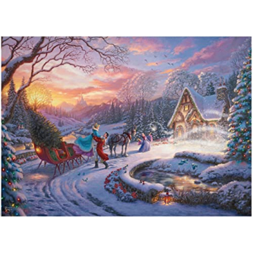 Ceaco - Thomas Kinkade - Disney - Holiday - Cinderella Bringing Home The Tree - 1000 Piece Jigsaw Pu...