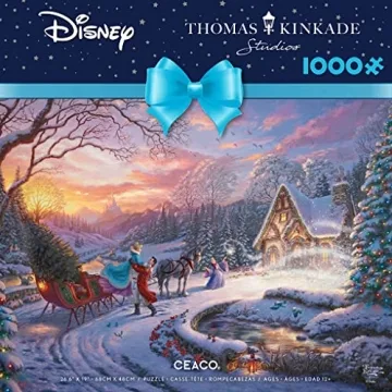 Ceaco Thomas Kinkade Disney Holiday Jigsaw Puzzle 1000 Pieces
