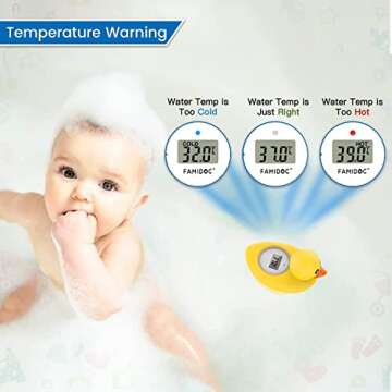 Baby Bath Thermometer Famidoc FDTH-V0-22 Water Temperature Test Floating on Water and Room Digital B...