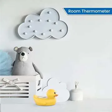 Baby Bath Thermometer Famidoc FDTH-V0-22 Water Temperature Test Floating on Water and Room Digital Bath tub Thermometers Duck Bath Thermometer Baby Safety New Upgraded