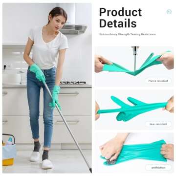 ThxToms Chemical Resistant Nitrile Gloves - Latex Rubber Free - 1 Pair Medium