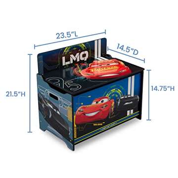 Delta Children Deluxe Toy Box, Disney/Pixar Cars