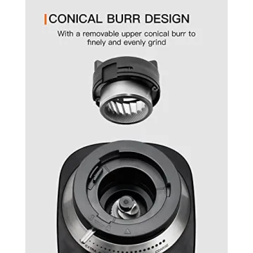 Electric Conical Burr Coffee Grinder with 19 Settings
