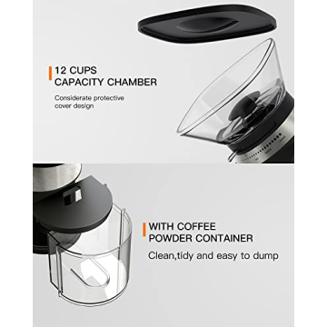 Electric Conical Burr Coffee Grinder with 19 Settings