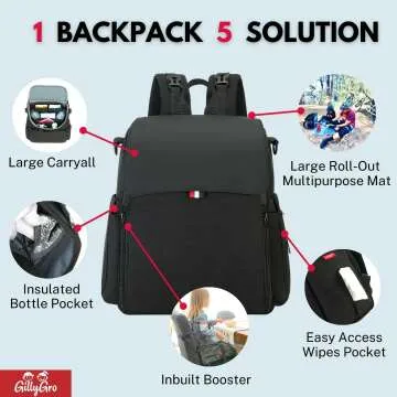 GillyGro 1 Backpack Baby Bag with Changing Pad and More