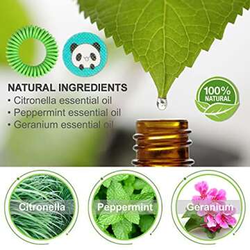 BuggyBands Mosquito Repellent Stickers 240 Pcs Natural Mosquito Patches for Kids and Adults with 5 P...