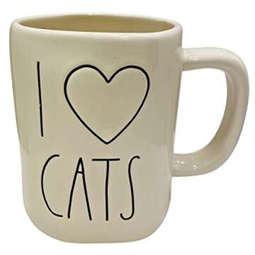 Rae Dunn Ceramic I LOVE CATS Mug - Perfect Gift for Cat Lovers