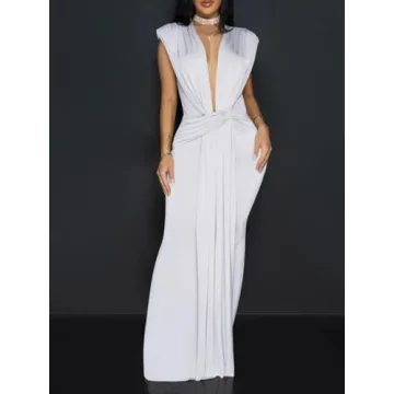 Elegant Sleeveless Maxi Dress for Parties and Events