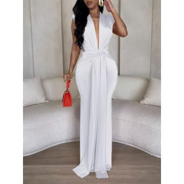 Elegant Sleeveless Maxi Dress for Parties and Events