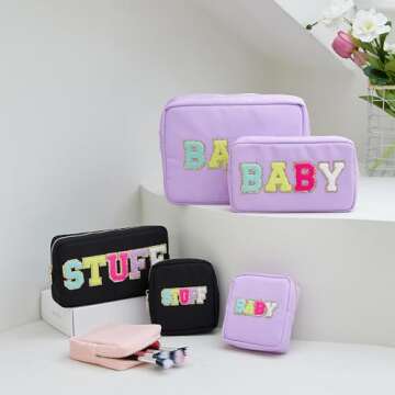 Stylish Opnseqia Glitter Makeup Bag for Travel & Everyday