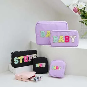 Stylish Opnseqia Glitter Makeup Bag for Travel & Everyday