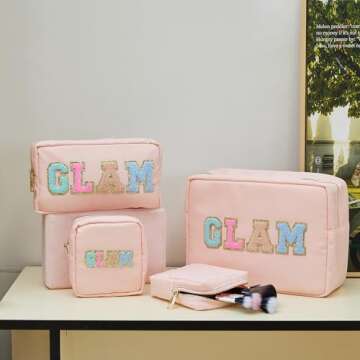 Stylish Opnseqia Glitter Makeup Bag for Travel & Everyday