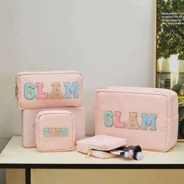 Stylish Opnseqia Glitter Makeup Bag for Travel & Everyday